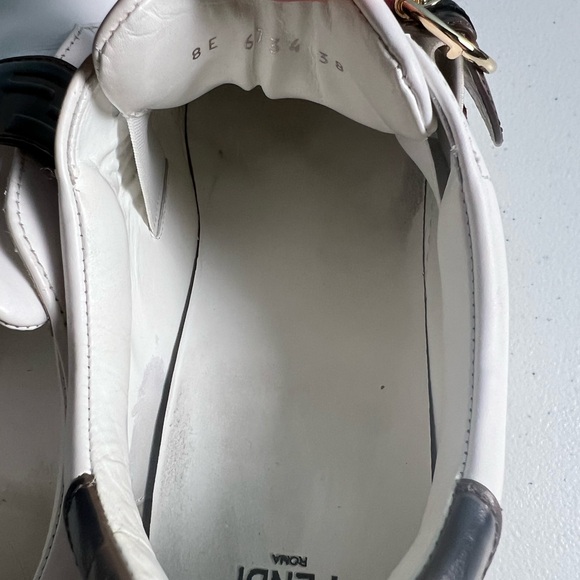 Fendi Roma White & Brown Buckle Sneakers - Picture 8 of 17